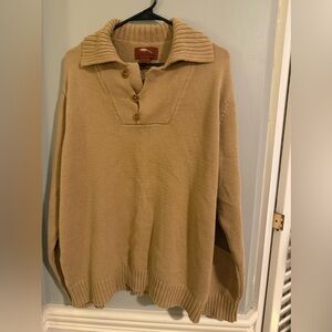Bob Timberlake Tan Cowl Neck Pullover Sweater